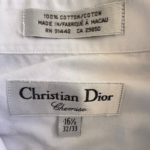 Christian Dior Chemise Cotton Button-Up Dress Shirt White - Picture 10 of 11